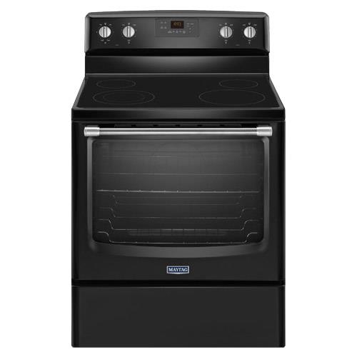 Maytag 30" Black Smooth Top Range With 6.2 CuFt Self Cleaning Oven