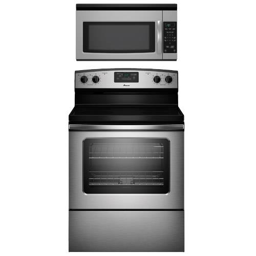 Amana AER5330BAS 30" Electric Smooth Top Range With 1.5 CuFt Over The
