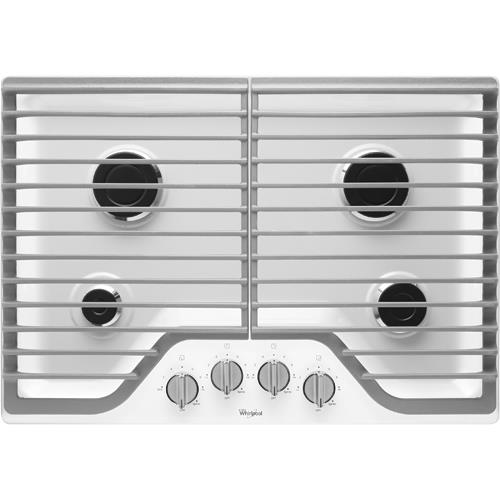 Whirlpool WCG51US0DW 30" Gas Cooktop, Gas Sealed Burners, One 15,000