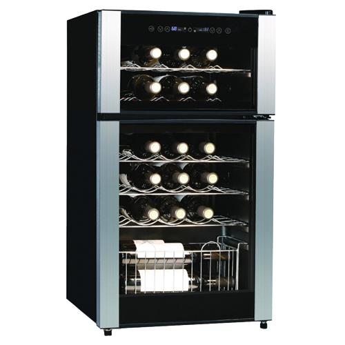 Premium 28 Bottle Dual Zone Wine Cooler PWC286MLS BrandsMart USA