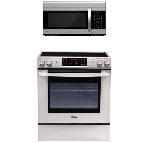 LG 30" Stainless Steel SlideIn Electric Range With 1.6 CuFt 1000 Watts