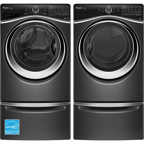 Whirlpool WFW97HEDBD 4.5 CuFt Duet Black 27" Front Load Washer With 7.4