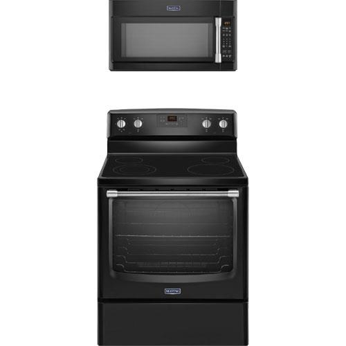 Maytag 30" Black Smooth Top Range With 6.2 CuFt Self Cleaning Oven With