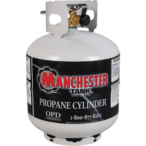 Manchester Tank 10504 20lb Propane Tank, 20 lbs. of Propane, For Gas Grills and RVs, Overflow