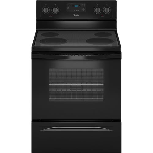 Whirlpool WFE320M0EBBL 30" Black Electric Smooth Top Range With 4.8