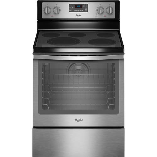 Whirlpool WFE540H0ESSS 30" Electric Smooth Top Range, 6.4 CuFt, AquaLift SelfClean Technology