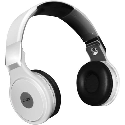 Coby CHBT600WHT AMPS Wireless Bluetooth OverTheEar White Headphones