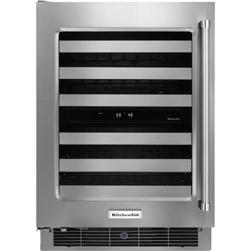 KitchenAid KUWL304ESSSS 24" 46 Bottle Stainless Steel Wine Cooler