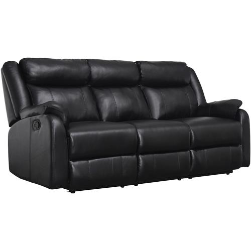 Global Furniture GRS9303BLK Tuscany Reclining Black Sofa BrandsMart USA