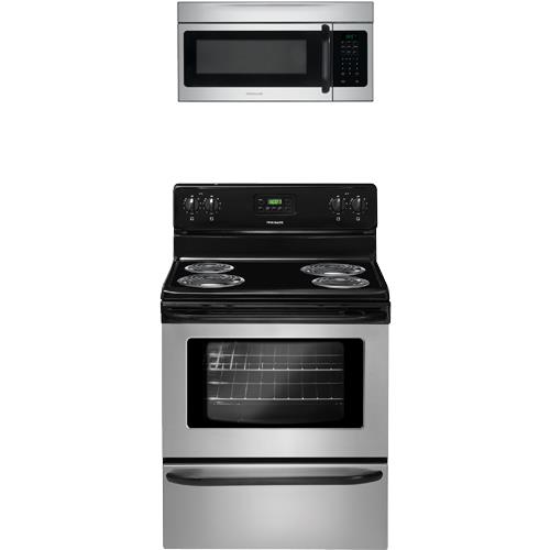Frigidaire 30" Stainless Steel Electric Coil Range With 1.6 CuFt 1000 Watts Stainless Steel Over