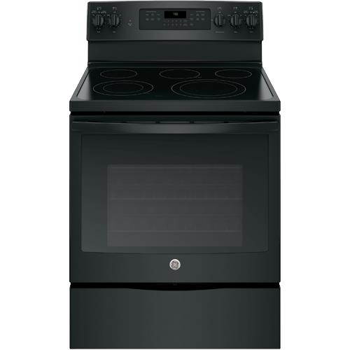 GE JB750DJBB 30" Black Smooth Top Range With 5.3 CuFt Self Cleaning