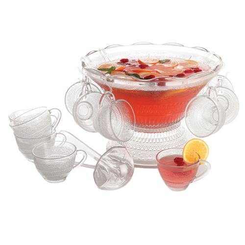 Gibson 92775.27 Cromwell 27 Piece Glass Punch Bowl Set BrandsMart USA