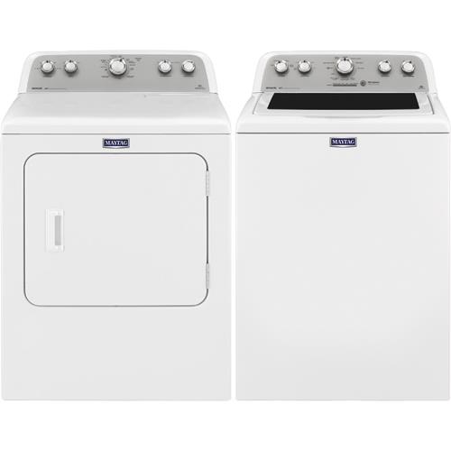 Maytag MVWX655DW 4.3 CuFt Bravos White 27.5" Top Load Washer With 7.0 CuFt Bravos White 29