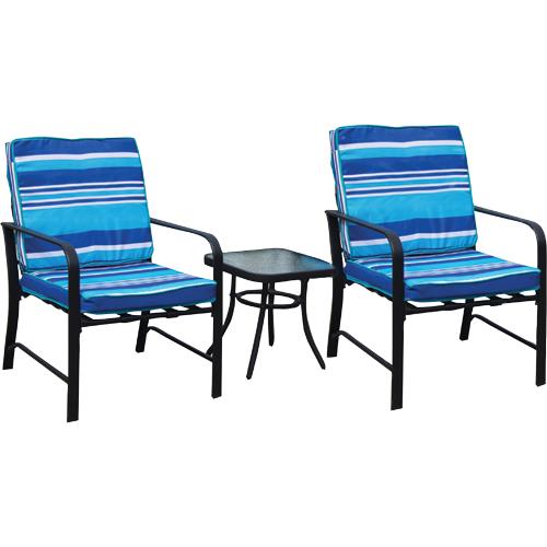 Doral Designs BN1701BLU Sanibel 3 Piece Blue Relaxed Bistro Patio