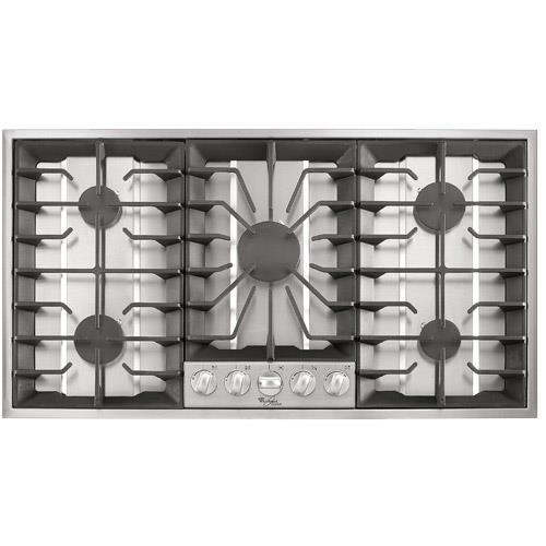 Whirlpool GLS3665RS Gold® Series 36" 5 Burner Gas Cooktop BrandsMart USA