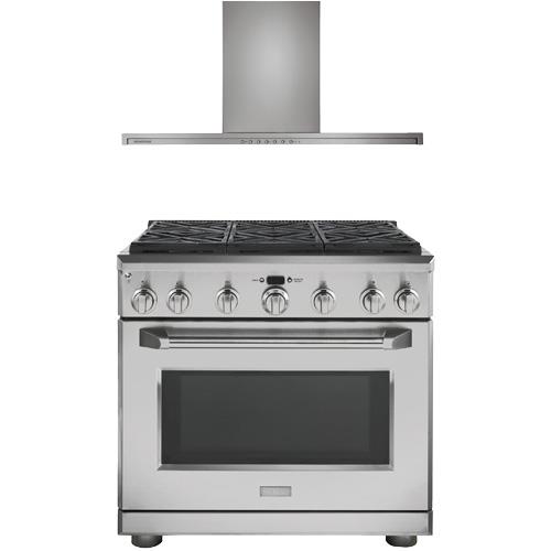 GE Monogram ZDP366NP 36" Stainless Steel Freestanding Dual Fuel Range With 5.75 CuFt Self