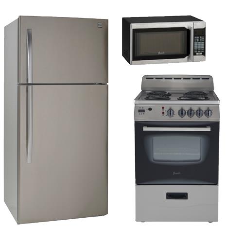 Avanti FF18D3S Stainless Steel Kitchen Appliance Package BrandsMart USA