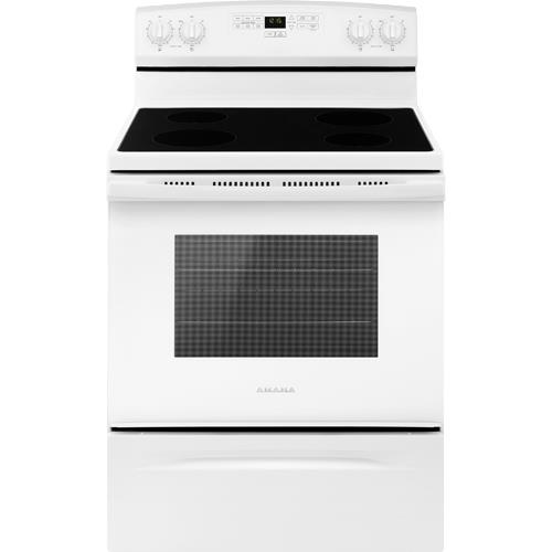 Amana AER6303MFW 30" White Electric Smooth Top Range With 4.8 CuFt Oven