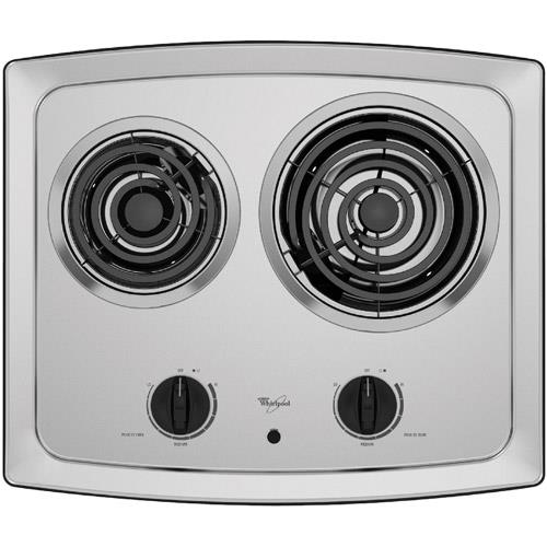 Whirlpool RCS2012RS 21" Two Burners Electric Coil Cooktop BrandsMart USA