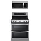 LG - 30-inch Electric Smooth Top Double Oven Range With 1.6 CuFt Over-The-Range Microwave