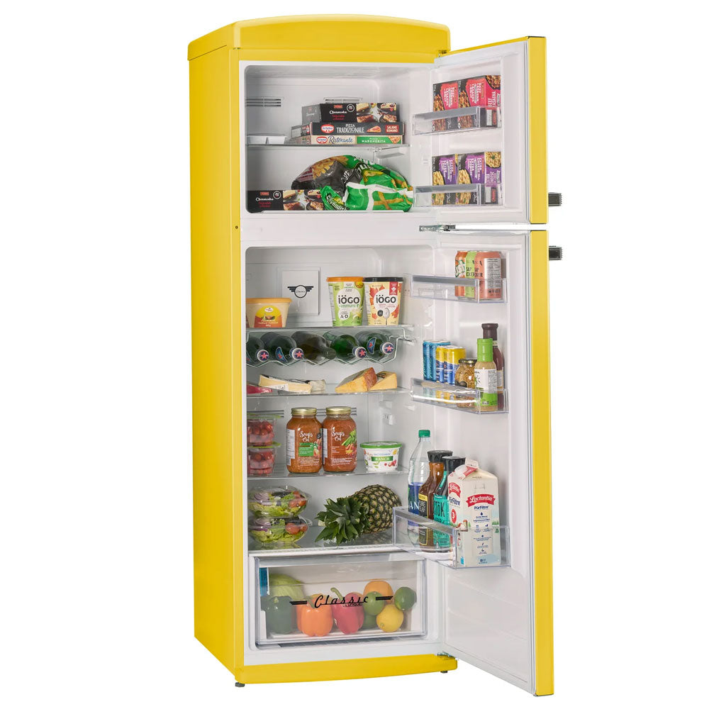 冷蔵庫・冷凍庫 yellow 11 CuFt Classic Retro Top Freezer Refrigerator in Canary Yellow