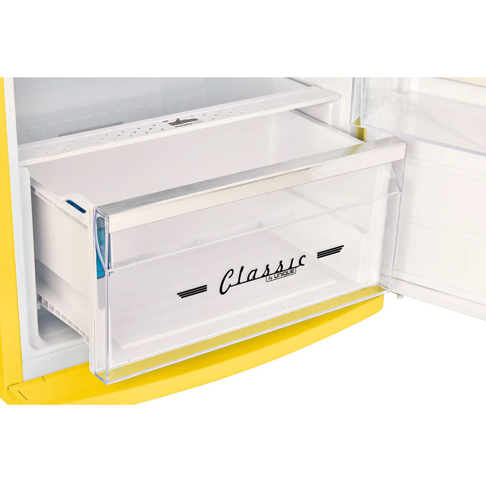 11 CuFt Classic Retro Top Freezer Refrigerator in Canary Yellow