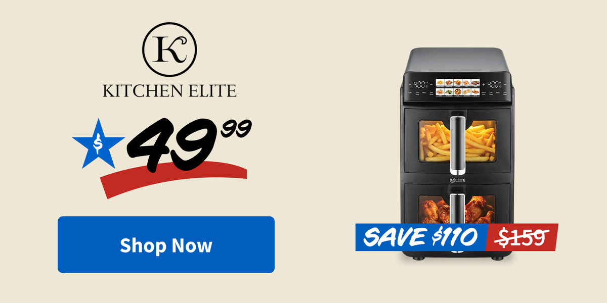 Kitchen Elite 12QT Dual Basket Air Fryer with Sync