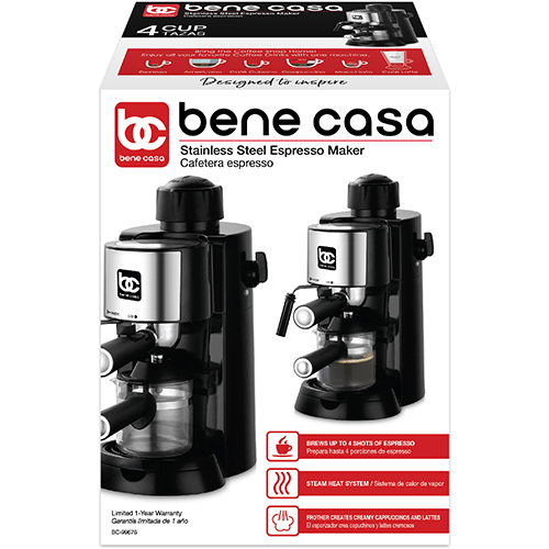 Bene Casa Electric Cuban Coffee Maker Adjustable 3 to 6 Cups Free