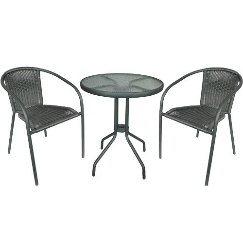 Doral Designs BISTROBUNDLE Bistro Wicker 3 Piece Patio Group