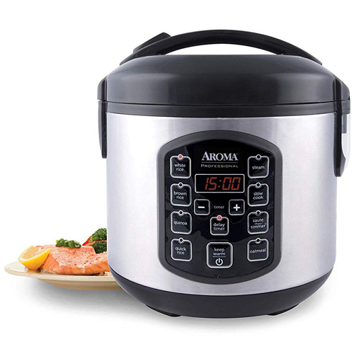 Aroma 8-Cup Stainless Steel Digital Rice Cooker