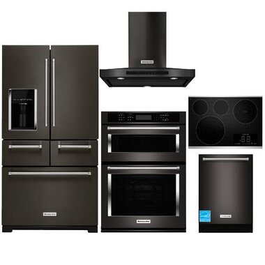 Kitchenaid Krmf706ebsp2 Black Stainless Steel Complete Kitchen Package Brandsmart Usa