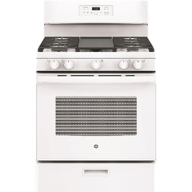 5.0 CuFt Freestanding 5 Burner Gas Range In White