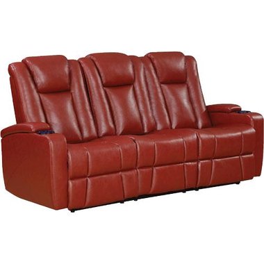 Excalibur Red Reclining Sofa With Fold Down Center Console