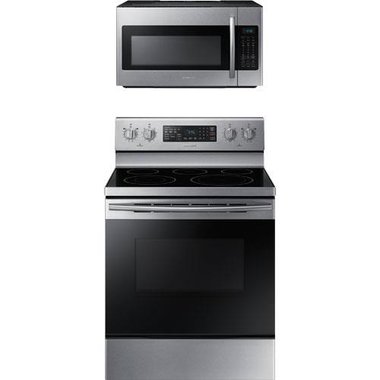30 Stainless Steel Electric Smooth Top Range With 5 9 Cuft Self Cleaning Oven 1 8 1000 Watt Over The Microwave