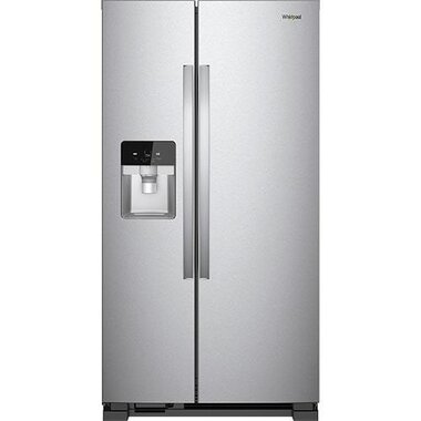 Whirlpool Wrs321sdhz Ss 21 4 Cuft Side By Side Refrigerator In Stainless Steel With Everydrop Water Filtration Brandsmart Usa