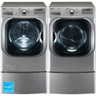 Lg Wm8100hvalpr 5 2 Cuft Front Load Washer With 9 0 Cuft Front Load Electric Dryer Brandsmart Usa