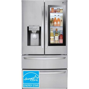 Lg Lmxs28596s 27 8 Cuft Smart Instaview Door In Door 4 Door French Door Refrigerator In Stainless Steel Brandsmart Usa