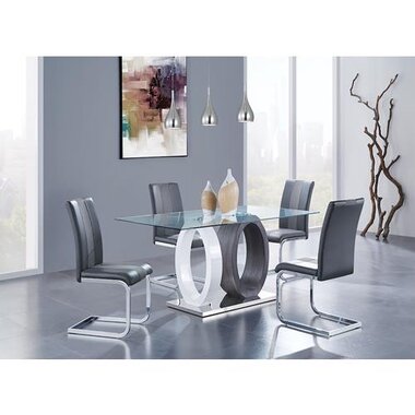Global Furniture D1628DT-BS Monza Glass Top Dining Table - Base (INCOMPLETE SET, BOX 3 of 3 ONLY)