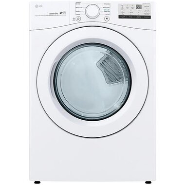 LG DLE3400W 7.4 CuFt Smart LoDecibel Quiet Operation Electric Dryer In White