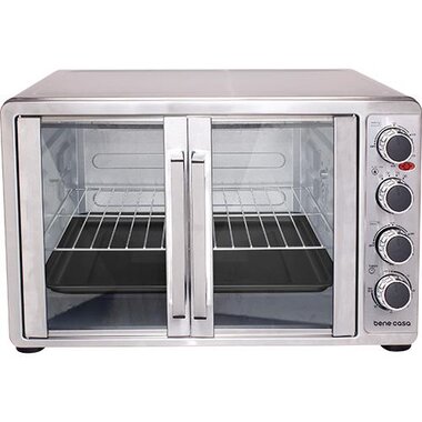 Oster French Door Turbo Convection Toaster Oven with Extra Large Interior, Black