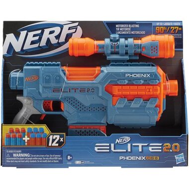 NERF E9961 Elite 2.0 Phoenix CS-6 Motorized Blaster | BrandsMart USA