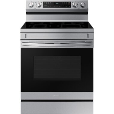 Samsung NE63A6511SS 6.3 CuFt Smart Freestanding 5-Burner Convection Electric Range In Stainless Steel With Air Fry