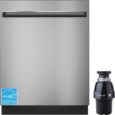 GE GDT225SSLSS 51 dBA Top Control Sanitize Dishwasher With Continuous Feed Garbage Disposer