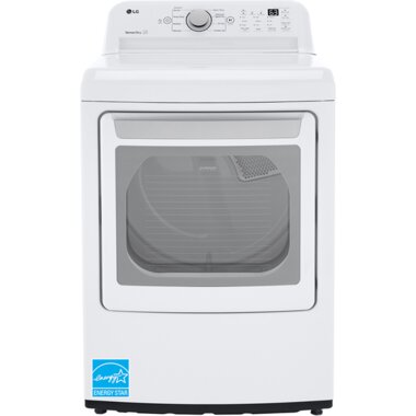 LG DLE7150W 7.3 CuFt Electric Dryer With LoDecibel Quiet Operation And Sensor Dry In White