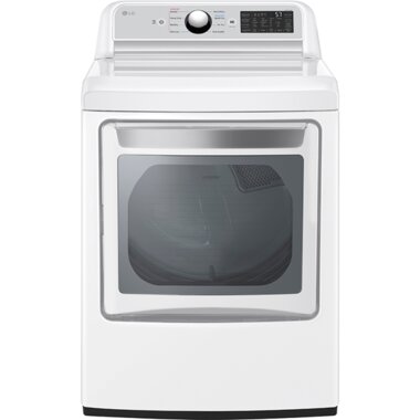 LG - 7.3 Cu. Ft. Smart Electric Dryer with EasyLoad Door - White