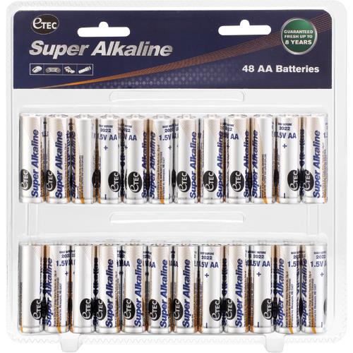 48-Pack AA 1.5V Super Alkaline Batteries