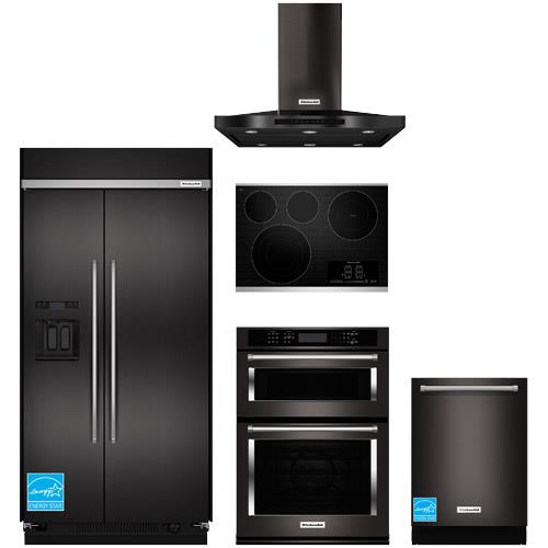 KitchenAid KBSD608EBSP2 Black Stainless Steel Complete Kitchen