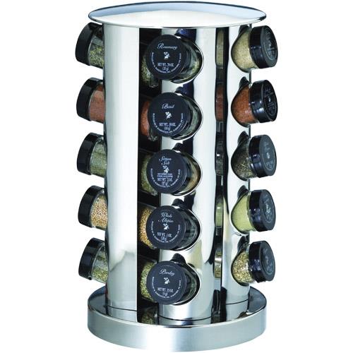 Kamenstein 20 Jar Revolving Stainless Steel Spice Rack Brand New