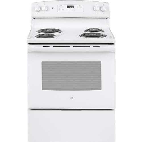 GE JBS360DM WOW 5.0 CuFt Freestanding Electric Coil Range in White