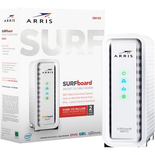 ARRIS - Surfboard SB6183 16 x 4 DOCSIS 3.0 Cable Modem - White